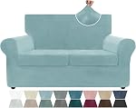 ZNSAYOTX Couverture en velours de luxe 4 Revêtement de canapé extensible pour pièces 3 Coussin Couch Thick Soft Spandex Canapé Slipcover Salle de séjour Anti-dérapant Chiens Protecteur de Fournitre d'animaux (Grey, Canapé)