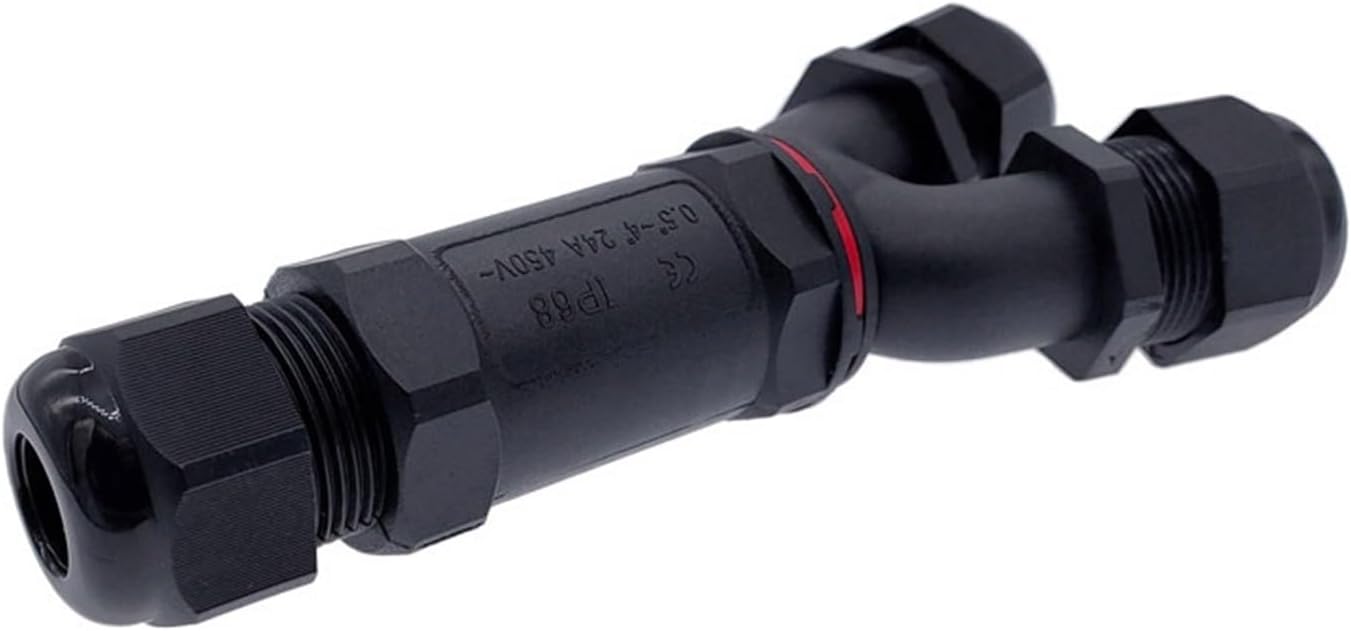 Y-Shaped Wire 2pin 3pin 4pin 5pin Waterproof Cable Connector IP68 Gland Sleeve Connector 3-Way Quick tee Connector(Y-5)