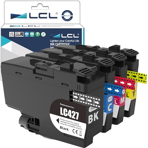 Lot De 4 Cartouches D'encre NINETEC Compatibles Brother LC-427XL - Noir + Couleurs