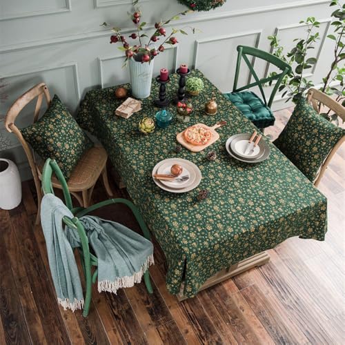 Nappe de Noël coton lin 140x300 anti-plis pour table rectangulaire - 3