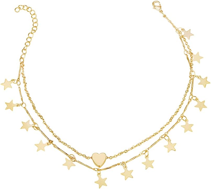 Wishoney Foot Chain Boho Beach Jewelry Layer Anklet For Women Adjustable Anklet