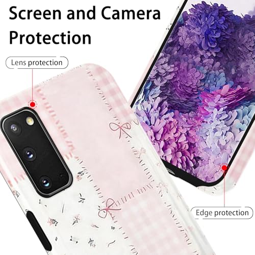 Coque Samsung S20 FE antichoc design nœud rose patchwork - 3