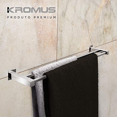 Toalheiro Duplo 60 cm Inox - Kromus - QD0411