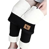 Fleece Lined Leggings Women Winter Warm Sherpa Lined Leggings Cold Weather Fuzzy Thermal Pants Thick Tights 2023