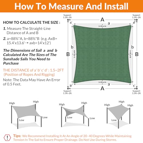 Image of KANAGAWA 25'X32' Sun Shade Sail Dark Green Curved Square Customizable