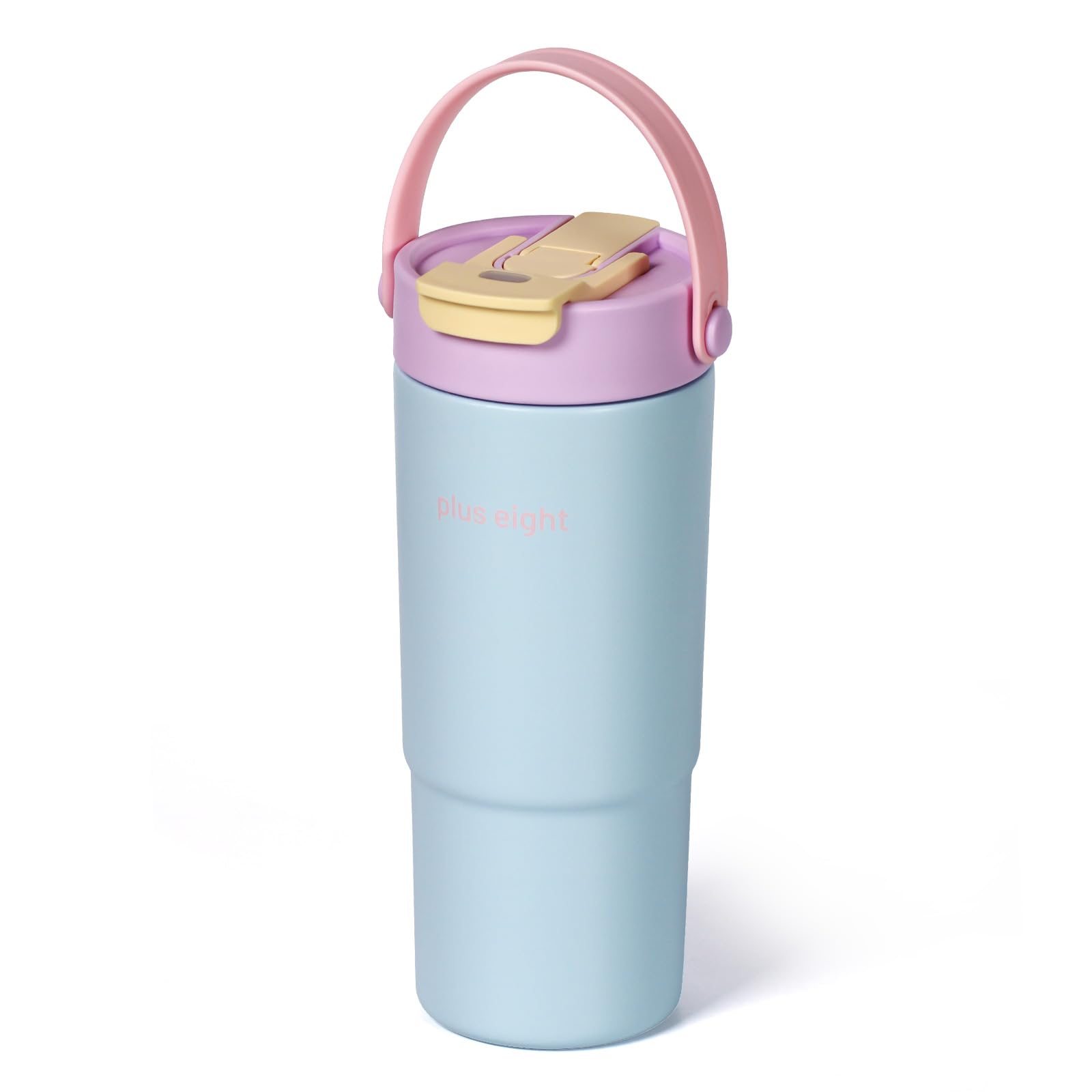 pluseight Stainless Steel Tumbler with Straw, 660ml/22oz Tumbler with Leak Proof 2-in-1 Lid, Reusable Double Walled Water Bottle, Portable Coffee Travel Mug, Fit in Cup Holder (Blue)
