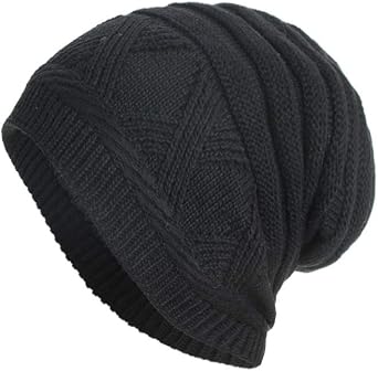 Winter Beanie Hat Warm Knit Thick Fleece Lined Winter Cap for Men Women