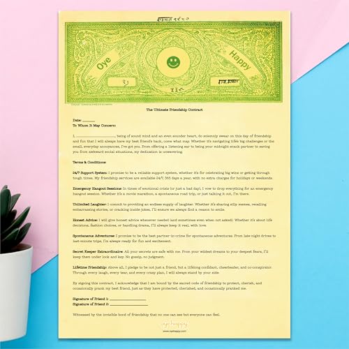 Image of Oye Happy - Creative Greeting cards for Bro, Sis, Mom, Dad, GF, BF, Husband, Wife for All Occassions (Friendship Day Contract)