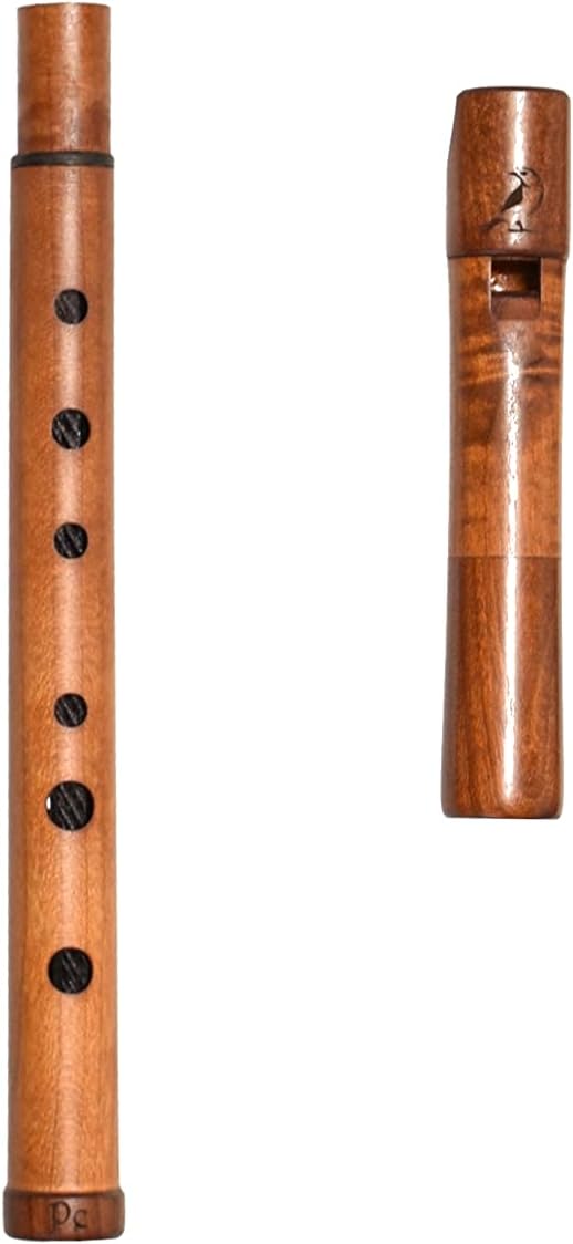 Wooden Whistle iVolga PDC-01 key of D Great Sound Hand Carved Stabilized Wood Flute Folk Wind Music Instrument Handmade Woodwind Brown