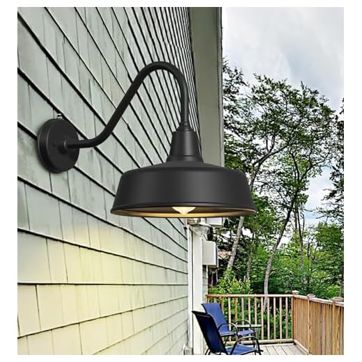 Ytzlvw Outdoor Gooseneck Barn Light Fixture, Small and Exquisite, Classic Farmhouse Porch Light with E26 Bulbs, for Patio Garage Front Door. 6.4" Caliber
