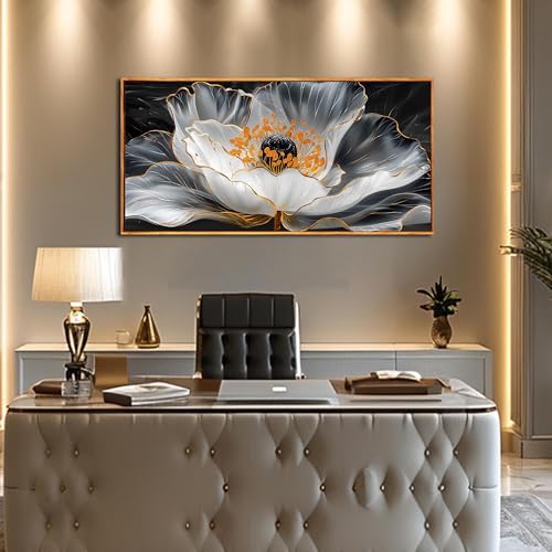 Image of AOZEMI Gold Wall Art Beautiful Flower Wall Decorations for Living Room