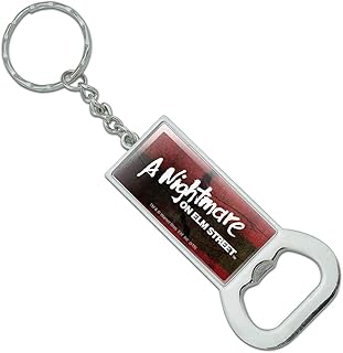 GRAPHICS & MORE A Nightmare on Elm Street Logo Keychain Rectangle Chrome Plated Metal Bottle Cap Opener
