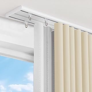 Double Row Ceiling Curtain Track, Silent Heavy Aluminum Duty Curtain Tra...