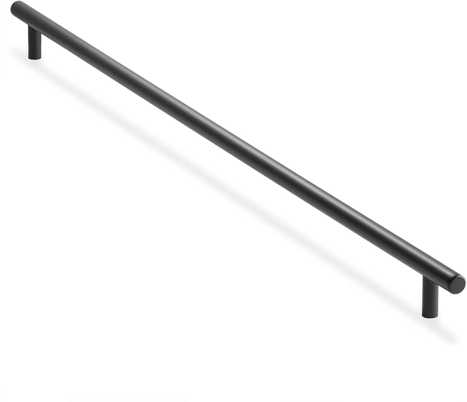 Solid Stainless Steel Euro Cabinet Pull Matte Black (21-5/8 Hole Centers) - 2 Pack