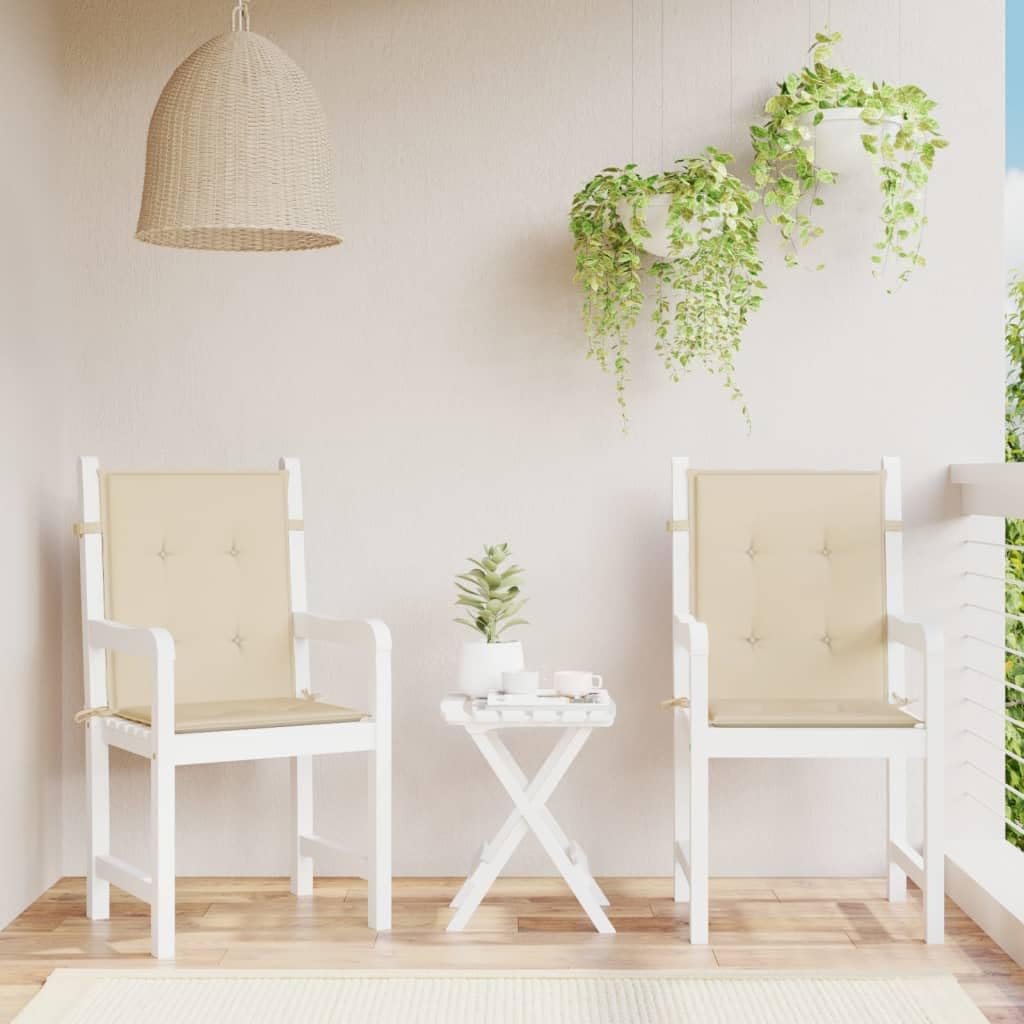 Coussin de chaise de jardin antidérapant beige galette fauteuil Oxford lot de 2