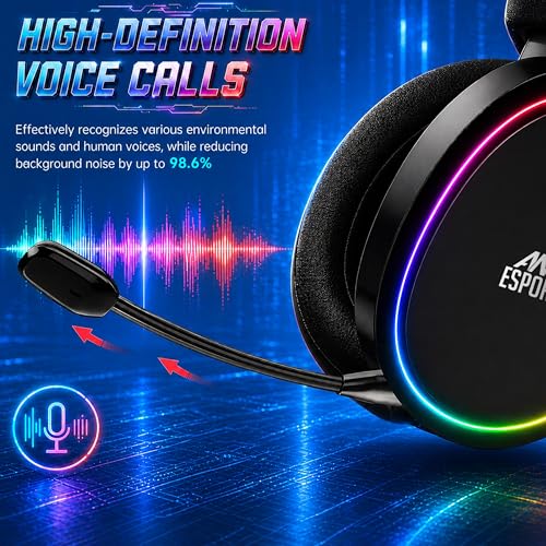 Image of Ant Esports Stealth 30 Tri-Mode Wireless Gaming Headset |Bluetooth 5.4 | 2.4GHz | Wired|50mm Drivers Detachable Mic 1200mAh Battery Durable Frame Over Ear Headphone PC PS5 PS4 Xbox Mobile Laptop Black