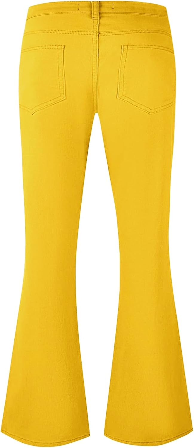 70SFUSION Men's Relaxed Fit Vintage Jeans, Classic 70s Style Bell Bottom Denim Pants - Image 3