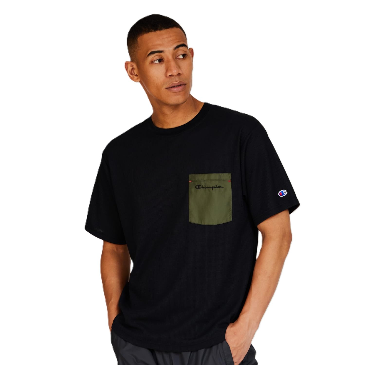Amazon | [チャンピオン] 半袖Tシャツ 半袖 丸首 速乾 UVカット