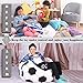 Lukeight Soccer Stuffed Animal Storage Bean Bag Chair Cover - Premium Canvas Organizer with YKK Zipper Holds 80+ Plush Toys, Washable Kids Room Decor (No Filling, X-Large)