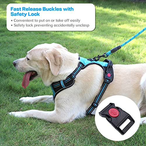 Syeenify No Pull Dog Harness, Adjustable Soft Padded Dog Vest, Medium Large Dog Harness With 5Ft Dog Leash,Reflective No-Choke Pet Oxford Vest With Easy Control Handle #TOP2