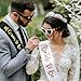 WOKNOW Bride and Groom Sunglasses and Sash for Just Married Wedding Party, Bridal Engagement Party Decorations and Accessories, Wedding Gifts