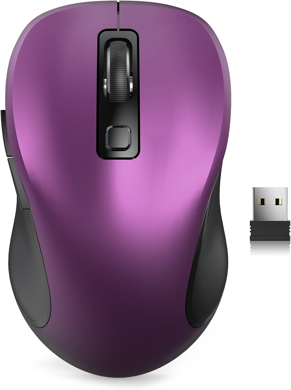 Trueque Wireless Mouse for Laptop, 2.4GHz Ergonomic Computer Mouse with Back & Forward Buttons, 3-Level DPI, 6 Buttons, Optical USB Cordless Mice for Windows Chromebook MacBook PC