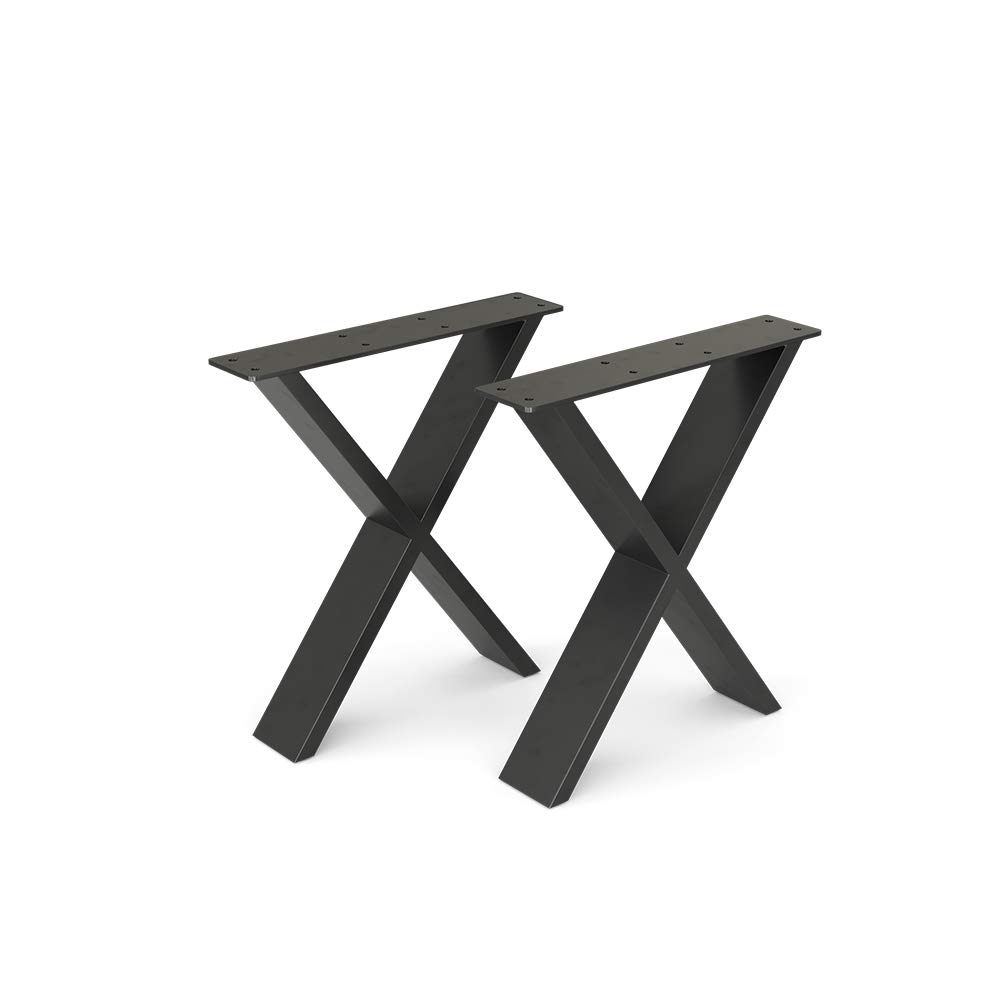 Vicco Tischbeine – X-Form, Schwarz, 40 x 42 cm