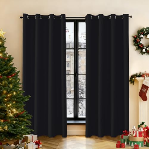 Ystyle Rideau Occultant Lot De 2, 140x300cm, Rideau Exterieur Impermeable, Rideau Thermique Isolant Anti Chaud Intérieurs, Rideau Phonique Anti Bruit, Moderne...