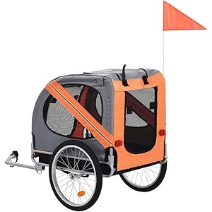 Dog-Bicycle-Trailer-Dog-Bike-Trailer-Trailer-Rod-in-Waterproof-Oxford-Fabric-Trailer-for-Pets - Cucciolini Doodles Dog-Bicycle-Trailer-Dog-Bike-Trailer-Trailer-Rod-in-Waterproof-Oxford-Fabric-Trailer-for-Pets