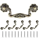 Uenhoy 6 Pcs 3.75 Inch Vintage Drop Bail Drawer Pulls Bail Handle Drop Pulls Antique Bronze Cabinet Pull Handles (3.75' Hole Spacing, 4.5' Total Length)