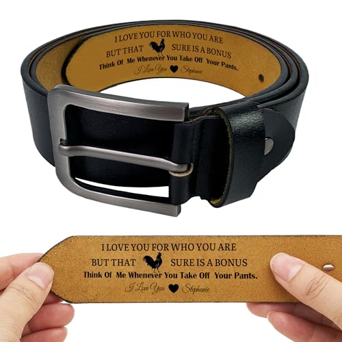 Fathers Day Personalized Gifts for Dad Husband, Custom Leather Belt for Men, Personalized Leather Belt Gifts for Men