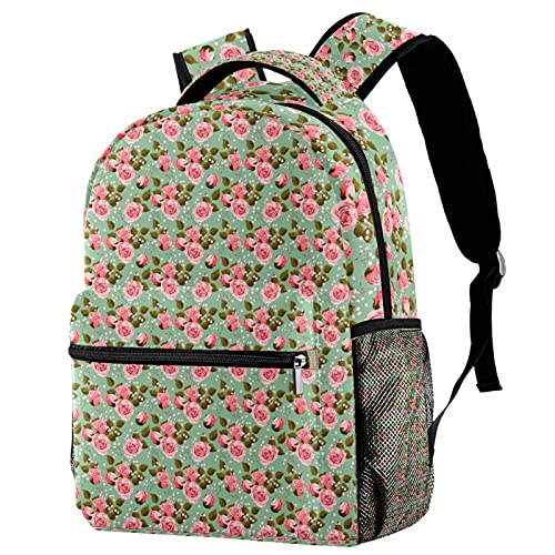 Sac à dos de voyage enfant motif roses roses et grand porte-bouteille