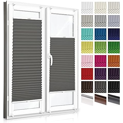 Zero Home - Plissee ohne Bohren nach Maß I Breite 30-129 cm, Höhe 150-230 cm | Rollos für Fenster mit Klemmfix I Plisseerollo Jalousien für Innen I Sichtschutz und Sonnenschutz I 23 Farben Cover