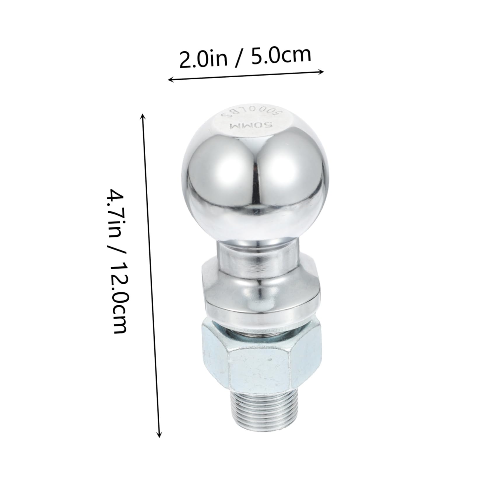 Alipis Boule Attelage pour Remorque Récepteur Attelage Arrière Boule de Remorquage Résistante et Antirouille