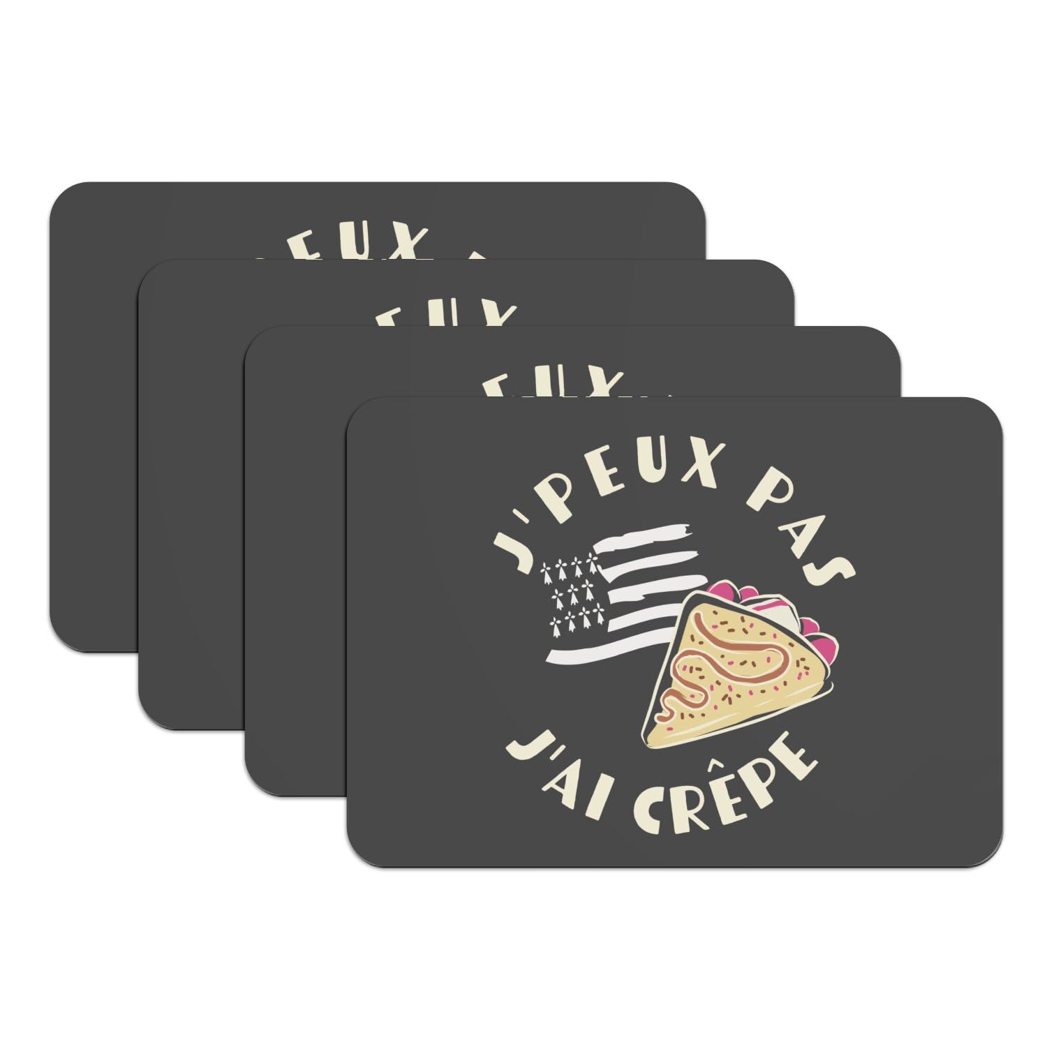 Set de table J'Peux Pas J'Ai Crêpe anti-taches pour protéger votre table avec humour