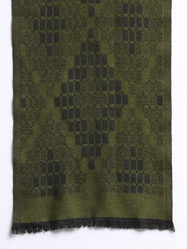 Image of Ravaiyaa - Attitude is everything Men's Geometric Pattern Casual Muffler Winter Wool Long Scarf 72 inchx14 inch Inch (Green)