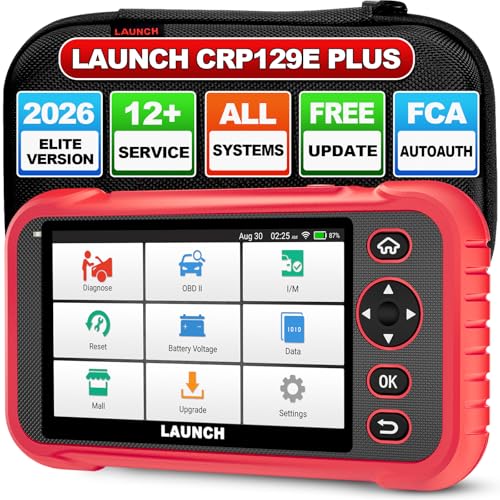 LAUNCH Scanner CRP129E Plus OBD2, ferramenta completa de escaneamento de diagnóstico de sistema completo, atualização vitalícia gratuita, 12 reinicializações de óleo/TPMS/EPB/SAS/BMS/redefinição do