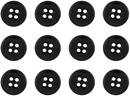 ButtonMode Suspender Brace Pant Buttons Set Includes 1-Dozen Pants Buttons Measuring 17mm (slightly more than 5/8 Inch), Black, 12-Buttons