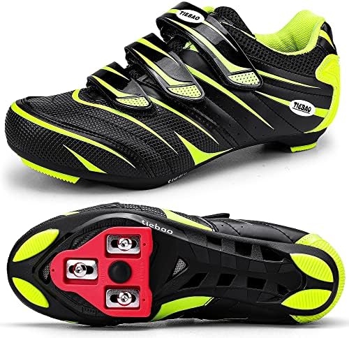 Outdoor Road Cycling Shoes Indoor Bicycle Class Bike Shoes Compatible with SPD,SPD-SL,Look-KEO/Delta Cleats for Men Women Green US 8
