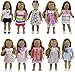 ZITA ELEMENT 8 Conjuntos Traje de Ropa Muñeca para18 Pulgadas(45-46 cm) 18 Inch Girl Doll American Doll- Diseño al Azar para Muñecas
