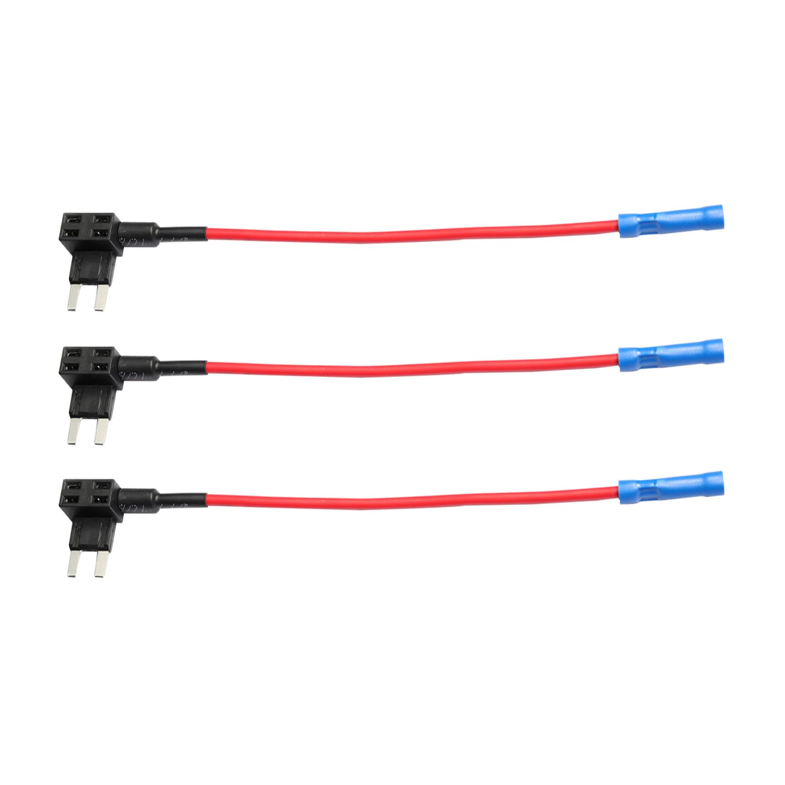 3 Pieces 12V Fuse Tap, Micro 3 Pin 16AWG Car Adding a Circuit Adapter Fuse Kit Fuse Holder Mini Low Profile Tap Adapter Car Fuse Holder Piggy Back Fuse Holders for Cars Boats Trucks, 9 Inch