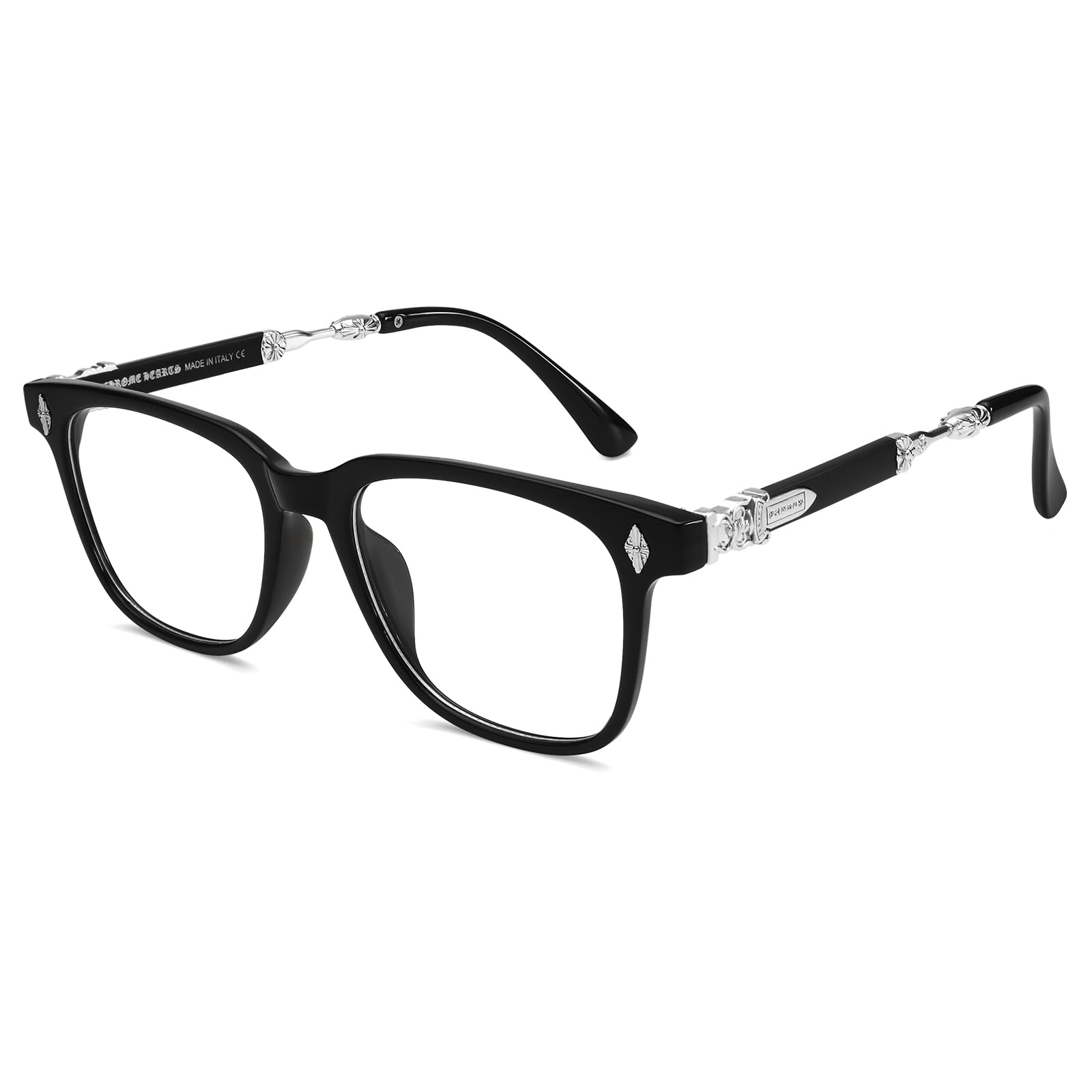 Kepoita Classic Non Prescription Eyeglasses for Women Men Thick Square Frame Clear Lens Glasses