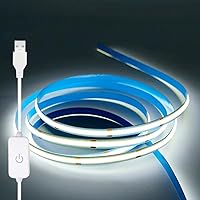 Vista 1 de A 5V USB LED Light Strip, COB LED Strip Lights, White 5V LED Lights, Small LED Strip Light, TV Lights for TV Under Cabinet Kitchen Living Room