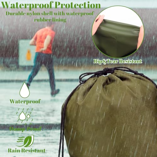 Bolsa Seca Impermeable Verde para Ropa con Forro de Goma miniatura 2