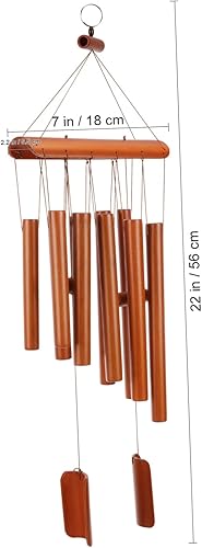 Miniatura 6 de VICASKY Carillón de viento decorativo de bambú de 10 tubos para relajar la música, colgante para el hogar, adorno calmante y melodioso regalo para