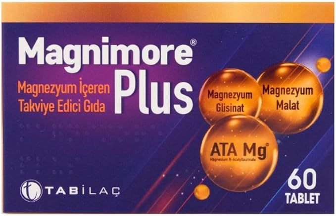 Magnimore Plus Magnezyum 60 Tablet N-Asetil Taurinat Bisglisinat Malat