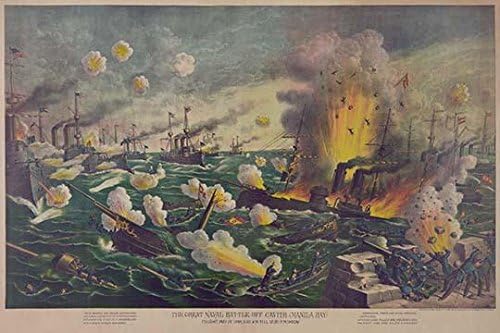 Posterazzi - Póster de la colección The Great Naval Battle Off Cavite (Manila Bay) Fought May 1st 1898 5:30 a.M. Till 12:50 P.M, (18 x 24),