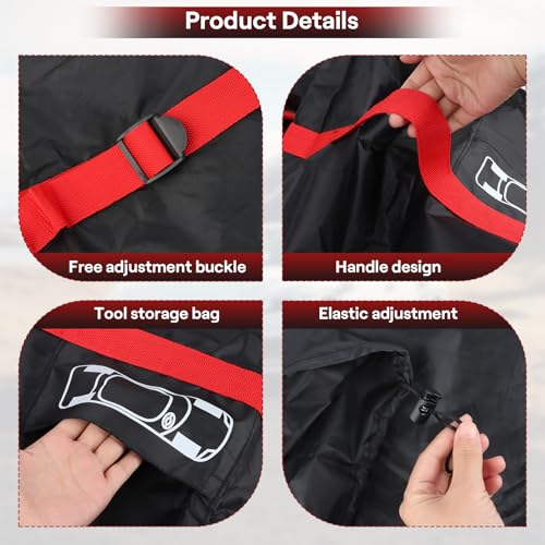 KUOFANY 4 Stück Reifentaschen Set 18-22 Zoll, Reifenabdeckung Reifenschutzhülle mit Tragegriff, Waterproof Reifenbezug, Reifenaufbewahrung für Sauberer Transport und Lagerung (Durchmesser 80 cm)
