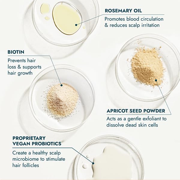 Miniatura 6 de VOESH Gua Sha - Barra de champú - Biotina, probióticos veganos, aceite de romero y semillas de albaricoque en polvo, libre de crueldad, ingredientes