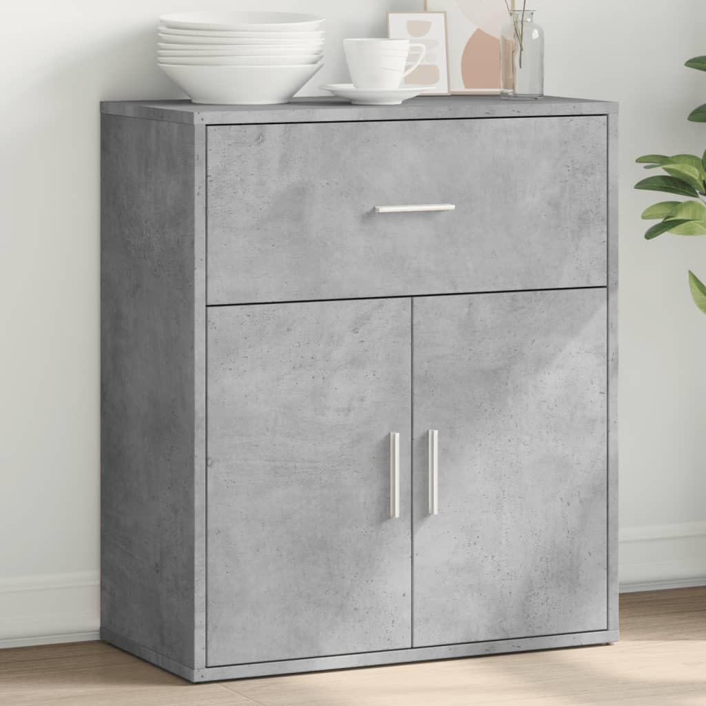 Hothingwell Bufet Niski Szary 60 x 31 x 70 cm Drewno Inżynieryjne